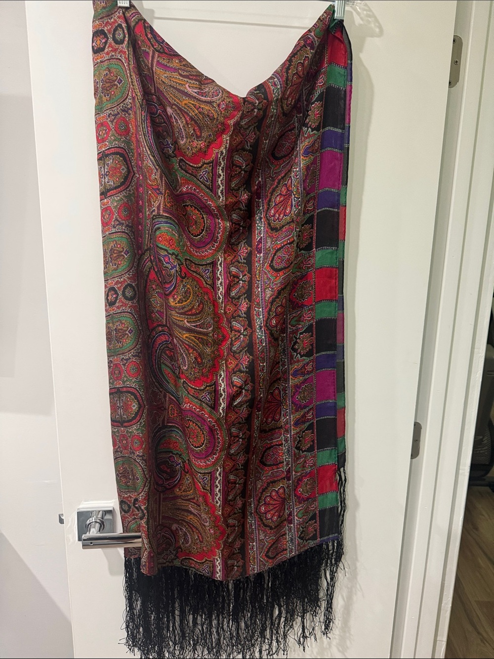 Boho Paisley Fringe Shawl Scarf - Red, Green, Purple
B15